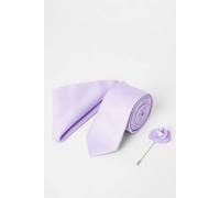 Burton Lavender Tie With Pocket Square And Pin lavender One Size