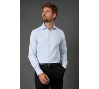 Burton Men's Light Blue Skinny Fit Long Sleeve Easy Iron Shirt | Size: 2XL Burton Light Blue 2XL