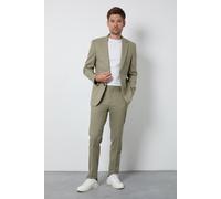Burton Light Green Linen Slim Fit Suit Trousers light green