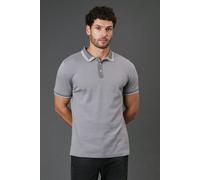 Burton Light Grey Birdseye Tipped Polo Shirt light grey M