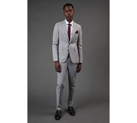 Burton Men's Light Grey Skinny Fit Essential Suit Trousers | Size: 34L Burton Light Grey 34L