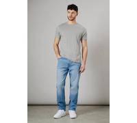 Burton Light Wash Stretch Straight Fit Jeans In Light Blue light blue 30R