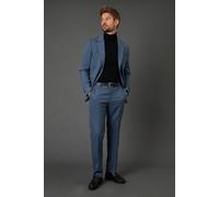 Burton Men's Airforce Wool Blend Stretch Slim Fit Suit Trousers in Blue | Size: 32R Burton Blue 32R
