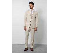 Burton Men's Beige Tailored Fit Suit Trousers in Natural | Size: 30R