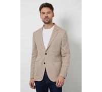 Burton Men's Beige Textured Patch Pocket Slim Fit Blazer | Size: 46R Burton Beige 46R