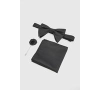 Burton Men's Black Bow Tie With Pocket Square & Lapel Pin Burton Black One Size