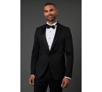Burton Men's Black Jacquard Peak Collar Tailored Fit Tuxedo Jacket | Size: 38R