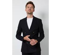 Burton Men's Black Linen Double Breasted Suit Jacket | Size: 38S