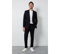 Burton Men's Black Linen Slim Fit Suit Trousers | Size: 32R