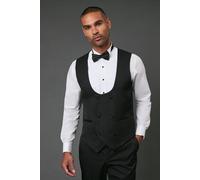 Burton Black Tailored Fit Tuxedo Suit Waistcoat, L, Black
