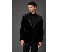 Burton Men's Black Velvet Slim Fit Tuxedo Jacket | Size: 36R Burton Black 36R