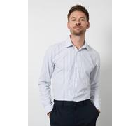 Burton Men's Blue Multi Stripes Easy Iron Slim Fit Long Sleeve Shirt | Size: 16.5 in Burton Blue 16.5 in