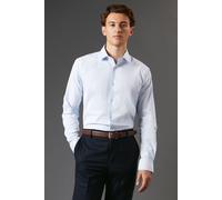 Burton Blue Tailored Fit Long Sleeve Easy Iron Shirt blue