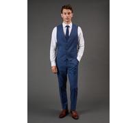 Burton Men's Blue Textured Slim Fit Suit Trousers | Size: 30S Burton Blue 30S