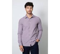 Burton Men's Burgundy Gingham Check Slim Fit Long Sleeve Shirt | Size: 15 inches Burton Burgundy 15 inches