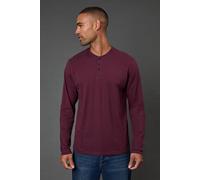 Burton Men's Burgundy Long Sleeve Grandad Neck T-Shirt | Size: Medium Burton Burgundy M