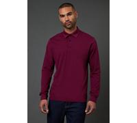 Burton Men's Burgundy Long Sleeve Smart Polo Shirt | Size: Medium