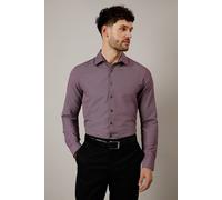 Burton Men's Burgundy Textured Slim Fit Shirt | Size: 17.5 in
