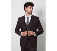 Burton Men's Burgundy Textured Slim Fit Suit Jacket | Size: 46R