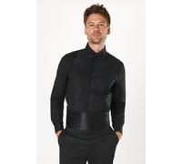 Burton Mens Button-Up Shirt Black Collared Formal Slim Fit All Seasons