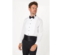 Burton Mens Button-Up Shirt White Collared Formal All Seasons Regular Fit
