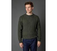 Burton Men's Cable Knit Crew Neck Jumper in Khaki | Size: Small Burton Khaki S