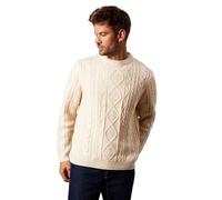 Burton Mens Cable Knit Crew Neck Jumper (S) (Off White)