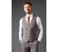 Burton Men's Charcoal Slim Fit Puppytooth Check Waistcoat | Size: Medium Burton Charcoal M
