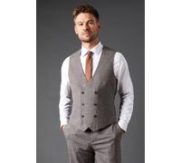 Burton Men's Charcoal Slim Fit Puppytooth Check Waistcoat | Size: Small