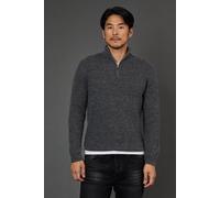 Burton Men's Charcoal Soft Ribbed Half Zip Jumper | Size: XL Burton Charcoal XL