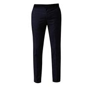 Burton Mens Checked Slim Suit Trousers (34R) (Navy)