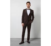 Burton Men's Chocolate Satin Tape Slim Fit Tuxedo Trouser | Size: 36S