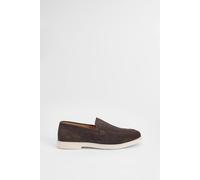 Burton Men's Chocolate Suede Slip-On Loafers | Size: 11