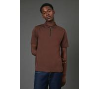 Burton Men's Chocolate Zip Neck Polo Shirt | Size: Small