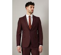 Burton Men's Claret Burgundy Slim Fit Suit Jacket | Size: 46R Burton Burgundy 46R