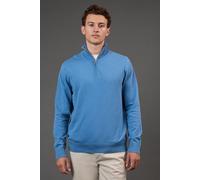 Burton Men's Cotton Rich Half Zip Jumper in Mid Blue | Size: Small Burton Mid Blue S