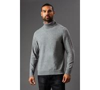 Burton Men's Cotton Rich Roll Neck Jumper in Light Grey | Size: Small Burton Light Grey S