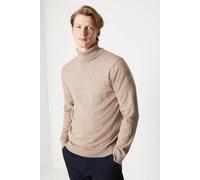 Burton Men's Cotton Rich Roll Neck Jumper in Oatmeal | Size: Large Burton Oatmeal L