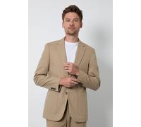 Burton Men's Dark Beige Linen Slim Fit Suit Jacket | Size: 40R