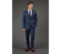 Burton Men's Dark Blue Brushed Slim Fit Suit Trousers | Size: 30S Burton Dark Blue 30S