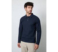 Burton Men's Dark Blue Waffle Long Sleeve Polo Shirt | Size: Small