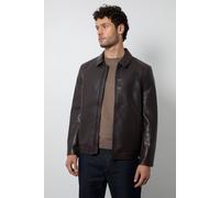 Burton Men's Dark Brown Faux Leather Zip Up Jacket | Size: XL