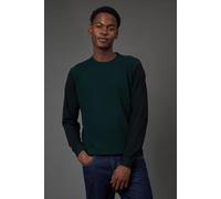 Burton Men's Dark Green Jacquard Crew Neck Jumper | Size: Medium Burton Dark Green M