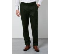 Burton Men's Dark Green Tweed Look Tailored Fit Trousers | Size: 30R Burton Dark Green 30R