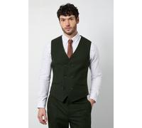 Burton Men's Dark Green Tweed Look Waiscoat | Size: Large Burton Dark Green L