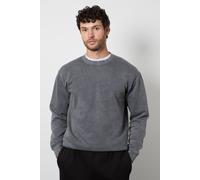 Burton Men's Dark Grey Garment Dyed Crew Neck Sweatshirt | Size: Small
