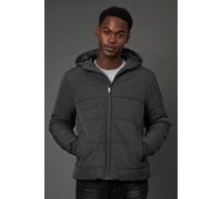 Burton Men's Dark Grey Quilted Padded Hooded Jacket | Size: Medium Burton Dark Grey M