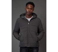 Burton Men's Dark Grey Quilted Padded Hooded Jacket | Size: XL Burton Dark Grey XL