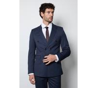 Burton Men's Dark Navy Herringbone Double Breasted Blazer | Size: 42R