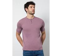 Burton Men's Dark Pink Grandad Neck T-Shirt | Size: Medium Burton Dark Pink M
